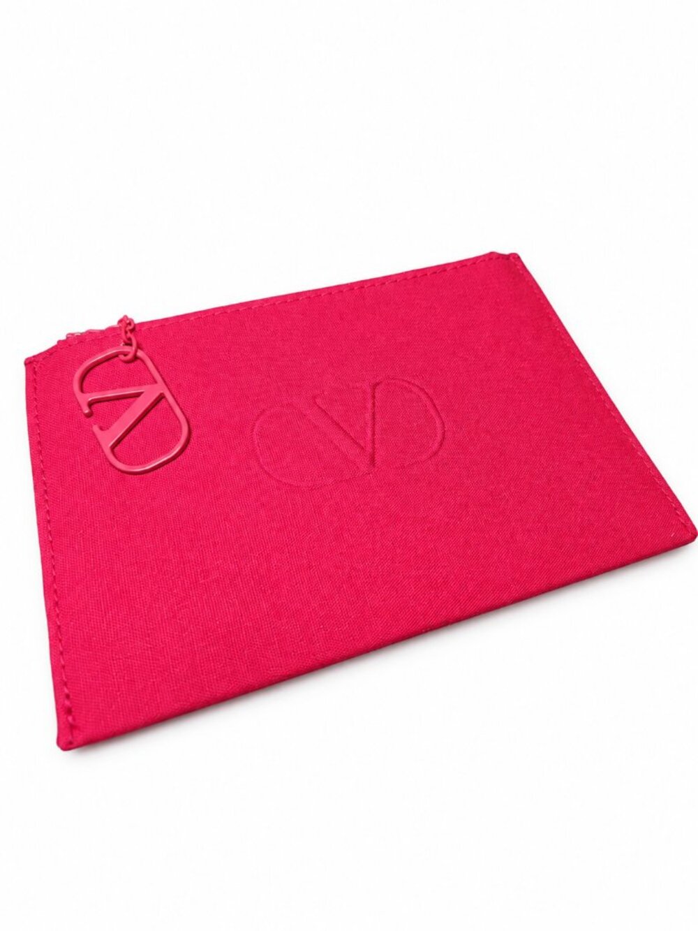 Valentino Beauty Red Logo Zip Pouch Cosmetic Makeup Bag GWP 0932